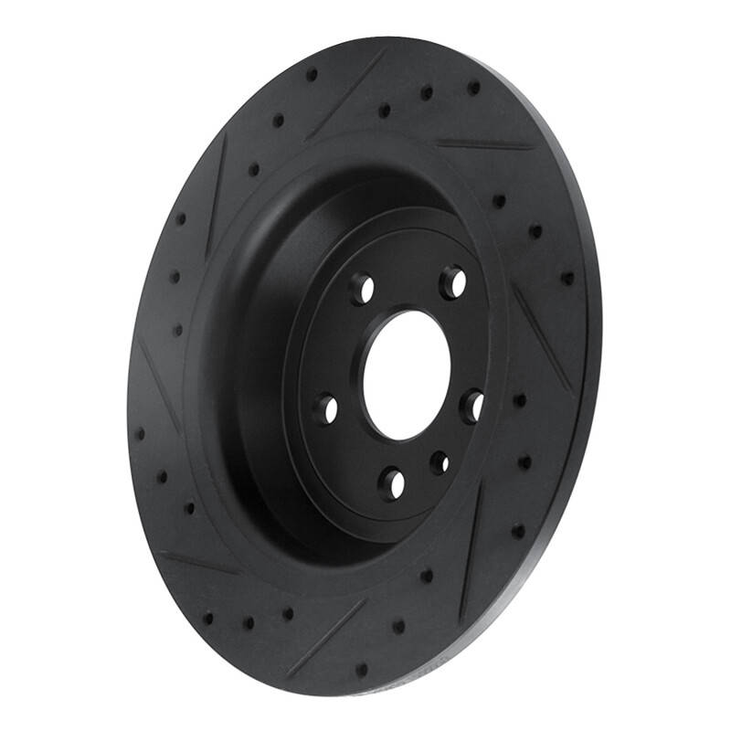 Ford Escape Brake Rotor (1) - Rear Right - R1 Concepts - Drilled & Slotted - Black - `13-`20